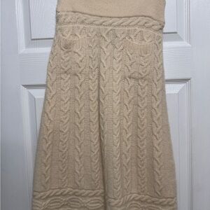 Diane Von Furstenberg Cream Cable Knit A-Line Skirt